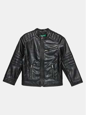 United Colors Of Benetton United Colors Of Benetton Яке от имитация на кожа 2YJECN051 Черен Slim Fit