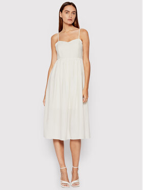 Sisley Sisley Sukienka letnia 4XYWLV012 Biały Regular Fit