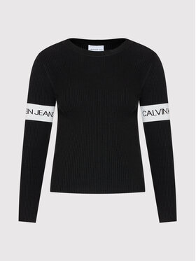 Calvin Klein Jeans Calvin Klein Jeans Sweter Intarsia Logo IG0I00788 Czarny Slim Fit