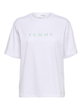 Selected Femme Selected Femme T-Shirt 16085609 Bílá Loose Fit