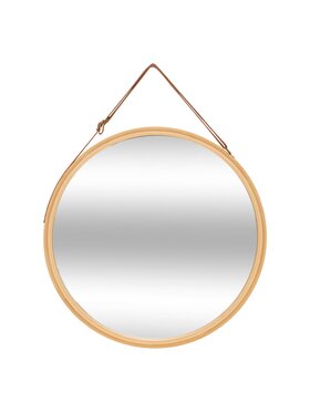 MIAhome MIAhome Lustro wiszące w bambusowej ramie Ø 38 cm BAMBU Brązowy