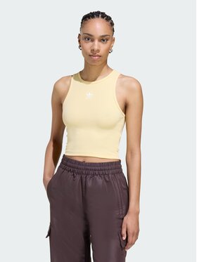 adidas adidas Top Essentials Ribbed Pomarańczowy Slim Fit
