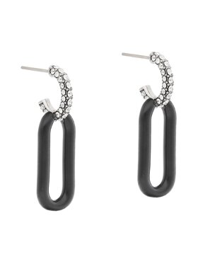 Tory Burch Tory Burch Kolczyki Roxanne Link Earring Antique 141789 Czarny