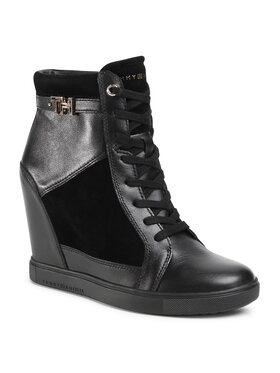 Tommy Hilfiger Tommy Hilfiger Sportcipő Hardware Sneaker Wedge FW0FW04303 Fekete