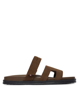 Tommy Hilfiger Tommy Hilfiger Pantoletten Adjustable Premium Suede Sandal FM0FM05774 Braun