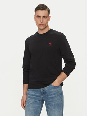 AMI PARIS AMI PARIS Longsleeve BFUTS235.724 Чорний Regular Fit