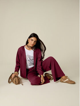 Oltre Oltre Pantaloni di tessuto P842J002672N036 Bordeaux Baggy Fit