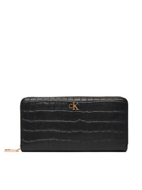 Calvin Klein Calvin Klein Великий жіночий гаманець Ck Croc Long Zip Around LV04F1096G Чорний