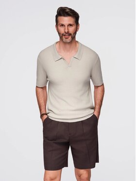Ombre Ombre Polo OM-POSS-0160 Szary Regular Fit