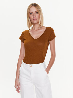 Sisley Sisley Тишърт 3TNHL4007 Кафяв Regular Fit