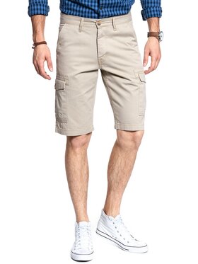Wrangler Wrangler Szorty jeansowe CARGO SHORTS Beżowy Regular Fit