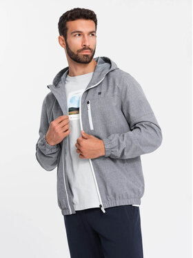 Ombre Ombre Kurtka przejściowa OM-JANP-0136 Szary Regular Fit