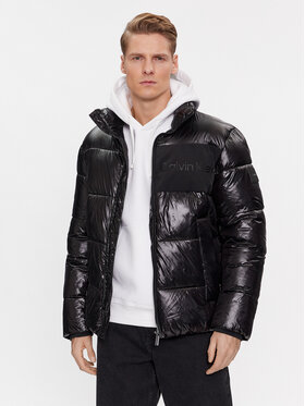 Calvin Klein Calvin Klein Пухено яке Glossy K10K112739 Черен Regular Fit