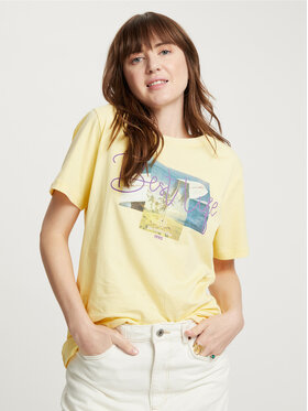 Cross Jeans Cross Jeans T-Shirt 56054-011 Żółty Regular Fit
