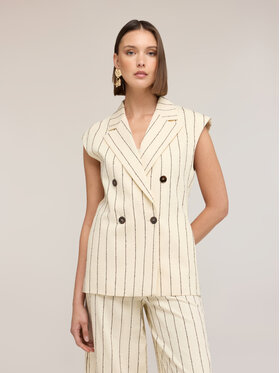 Motivi Motivi Gilet L013Q000075N0S1 Crema Regular Fit