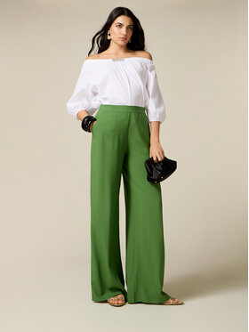 Oltre Oltre Pantaloni di tessuto P047J002533N005 Verde Regular Fit