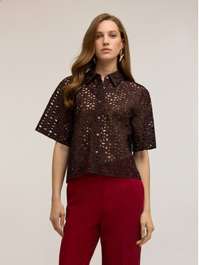 Motivi Motivi Camicia 5049Q000960N0V2 Marrone Boxy Fit