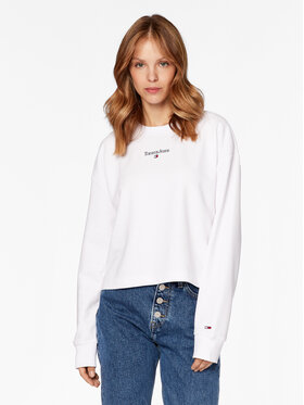 Tommy Jeans Tommy Jeans Суитшърт Essential Logo DW0DW15409 Бял Regular Fit