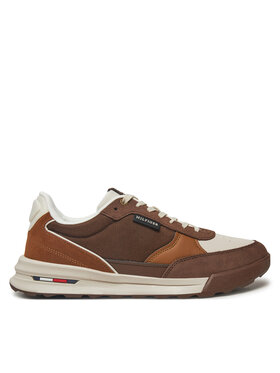 Tommy Hilfiger Tommy Hilfiger Сникърси Retro Runner Mix Rwb FM0FM05371 Кафяв