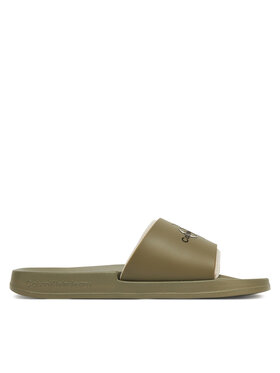 Calvin Klein Jeans Calvin Klein Jeans Šľapky Slide Rubber Neoprene Monologo YM0YM00361 Kaki