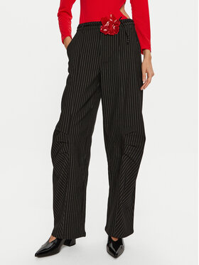 ROTATE ROTATE Pantaloni di tessuto Cassandria 1131372470 Nero Loose Fit