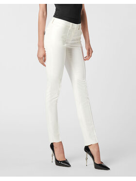 PHILIPP PLEIN PHILIPP PLEIN Bavlnené nohavice 26481 Biela Regular Fit