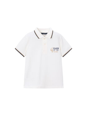 Mayoral Mayoral Тениска с яка и копчета 3108 Бял Regular Fit