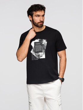 Ombre Ombre T-Shirt OM-TSPT-0261 Czarny Regular Fit
