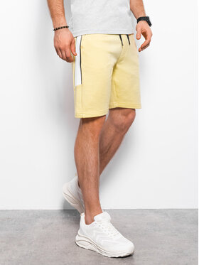 Ombre Ombre Szorty materiałowe W359 Żółty Regular Fit