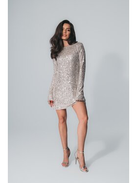 Aurora Aurora Sukienka wieczorowa Stella cekinowa Srebrny Feminine Fit