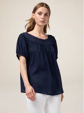 Oltre Oltre Blusa 2465J000696N034 Blu Baggy Fit