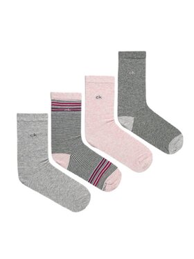Calvin Klein Calvin Klein Skarpety damskie SKARPETKI DAMSKIE WYSOKIE 4-PACK Różowy