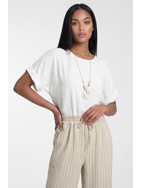 FIGL FIGL Bluzka M1322 Biały Loose Fit