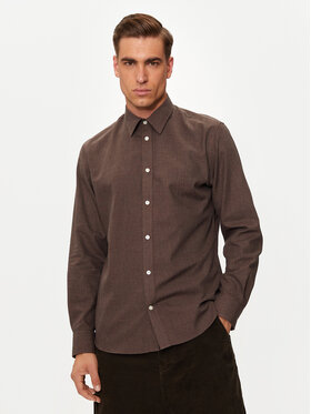 Selected Homme Selected Homme Koszula 16094903 Brązowy Slim Fit
