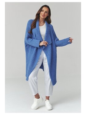 Makadamia Makadamia Sweter S173 Niebieski Loose Fit