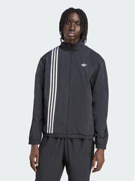 adidas adidas Bluza Firebird Front Stripes Woven Czarny Regular Fit