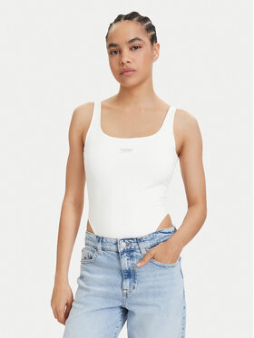 Tommy Jeans Tommy Jeans Body Metallic Logo DW0DW22311 Bílá Slim Fit