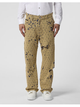 PHILIPP PLEIN PHILIPP PLEIN Jeansy 28997 Béžová Loose Fit