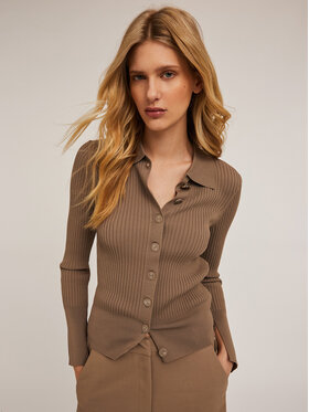 Motivi Motivi Cardigan M149W003184N013 Écru Slim Fit