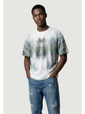 Antony Morato Antony Morato T-shirt REGULAR FIT WITH WATER PRINT AND RUBBER INJECTION LOGO PRINT ON BACK Bianco Regular Fit