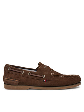 Tommy Hilfiger Tommy Hilfiger Półbuty Th Boat Shoe Core Suede FM0FM05387 Brązowy