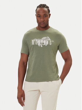 Mustang Mustang T-Shirt Austin 1016858 Zielony Regular Fit