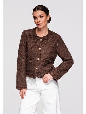 Ombre Ombre Marynarka OW-BLZB-0105 Brązowy Regular Fit