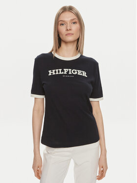 Tommy Hilfiger Tommy Hilfiger T-Shirt Monotype WW0WW41208 Granatowy Regular Fit