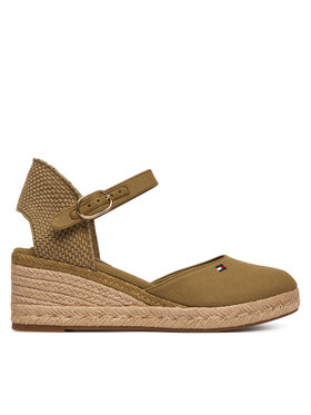 Tommy Hilfiger Tommy Hilfiger Espadryle Mid Wedge Espad Closed Toe FW0FW09233 Brązowy
