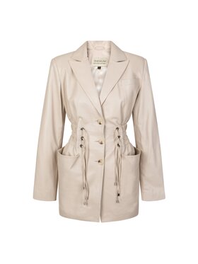 Rhenium Store Rhenium Store Sukienka skórzana Paris White Biały Regular Fit