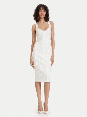 Elisabetta Franchi Elisabetta Franchi Koktejlové šaty AM-24D-62E2-V790 Biela Slim Fit