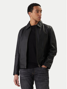 BOSS BOSS Ādas jaka Jogear 50552141 Melns Regular Fit