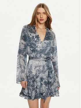 Guess Guess Rochie tip cămașă W5RK35 WDW82 Albastru Classic Fit