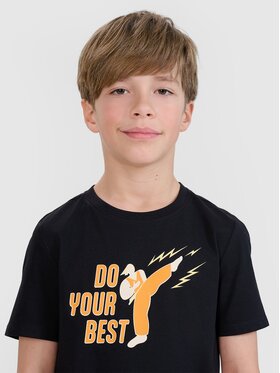 4F 4F T-Shirt 4FJRSS25TTSHM2643-20S Czarny Regular Fit